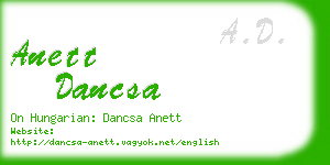 anett dancsa business card